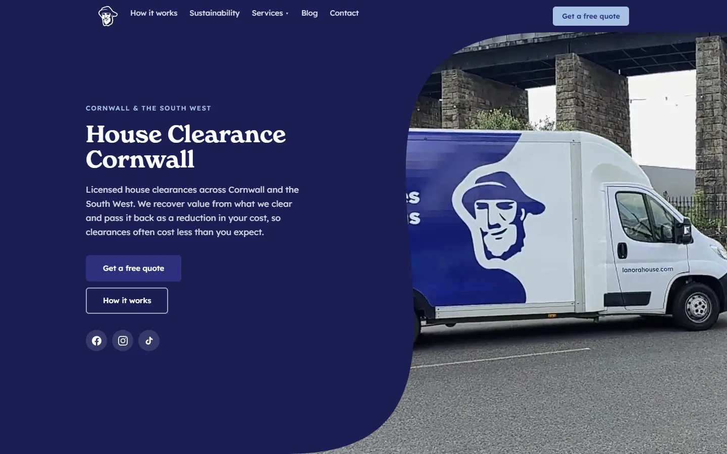 Screenshot of the Lanora House website