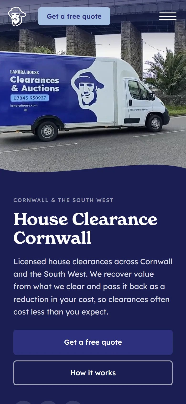 Screenshot of the Lanora House website